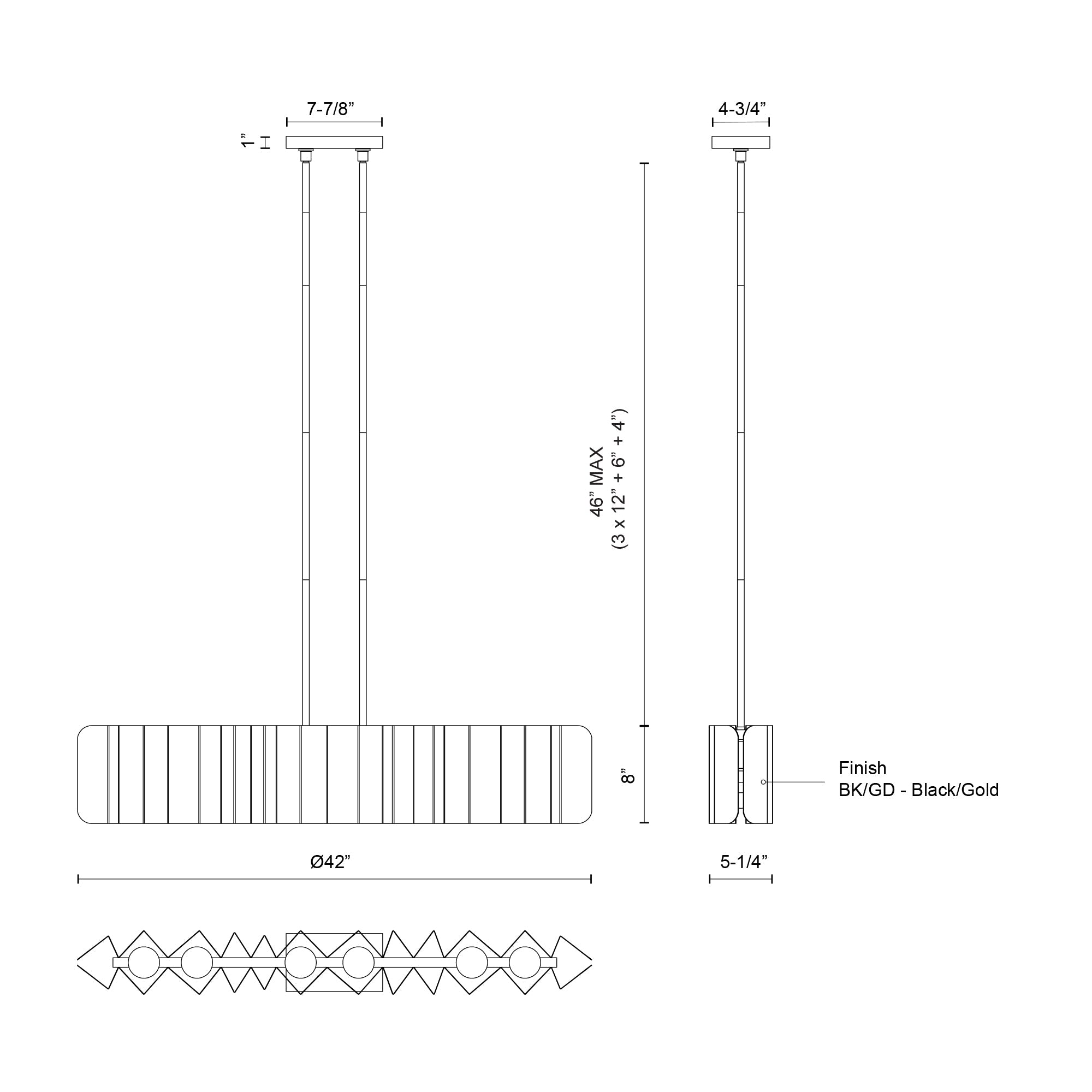 Akira 42-in Linear Pendant