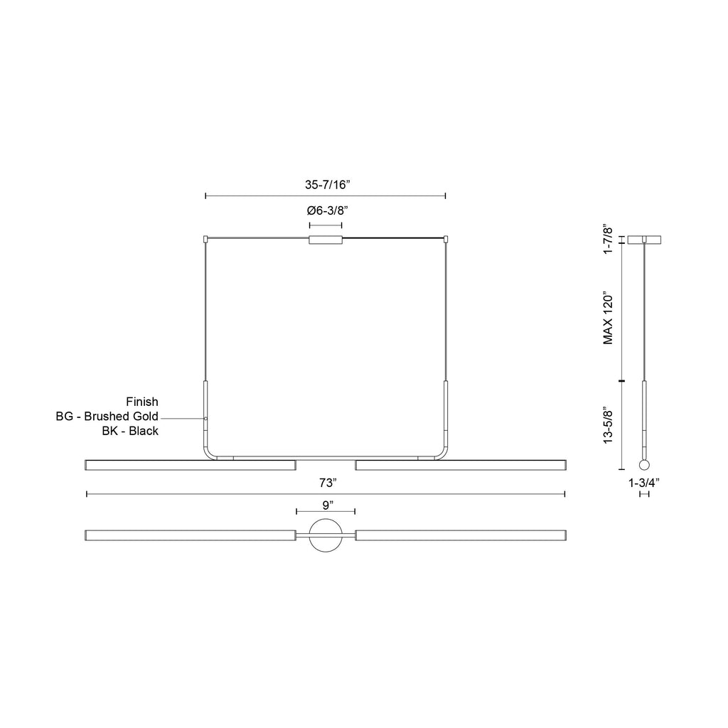 Vesper 73-in Linear Pendant