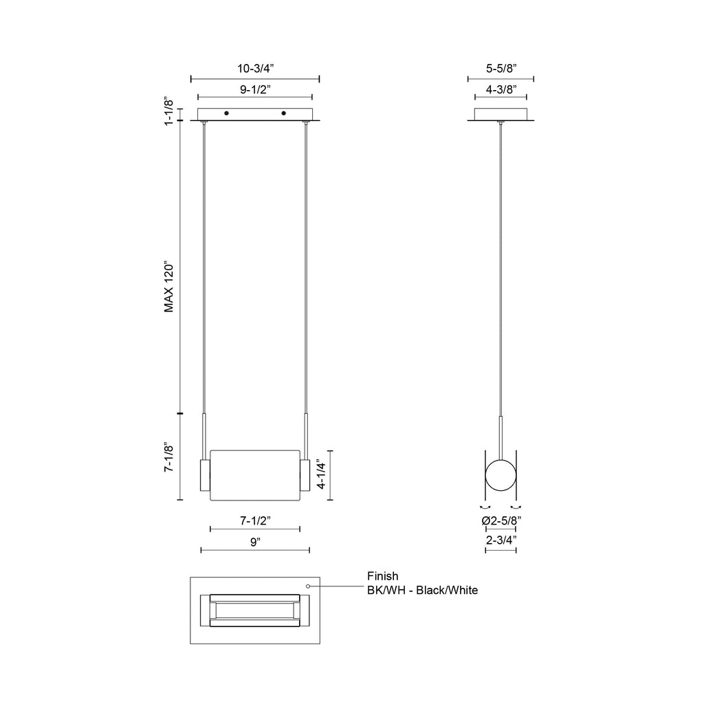 Phoenix 9-in Linear Pendant