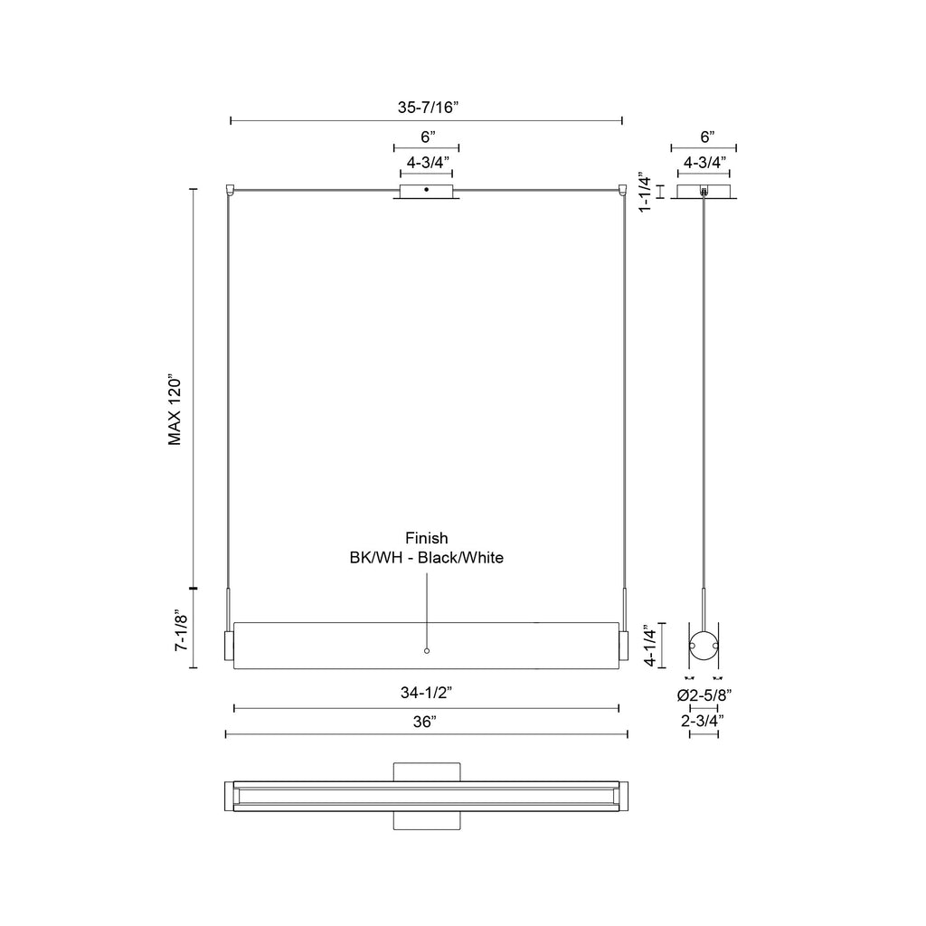 Phoenix 36-in Linear Pendant