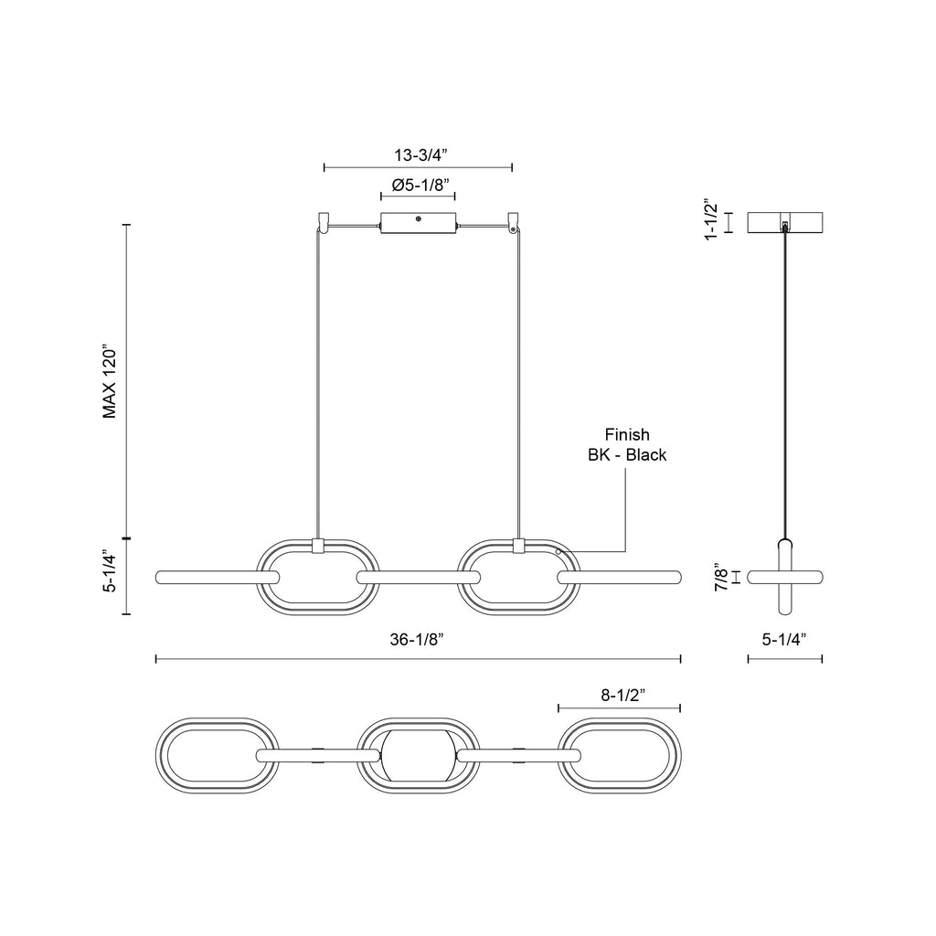 Airen 36-in Linear Pendant