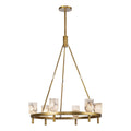 Lucian 32-in Chandelier — Vintage Brass/Alabaster