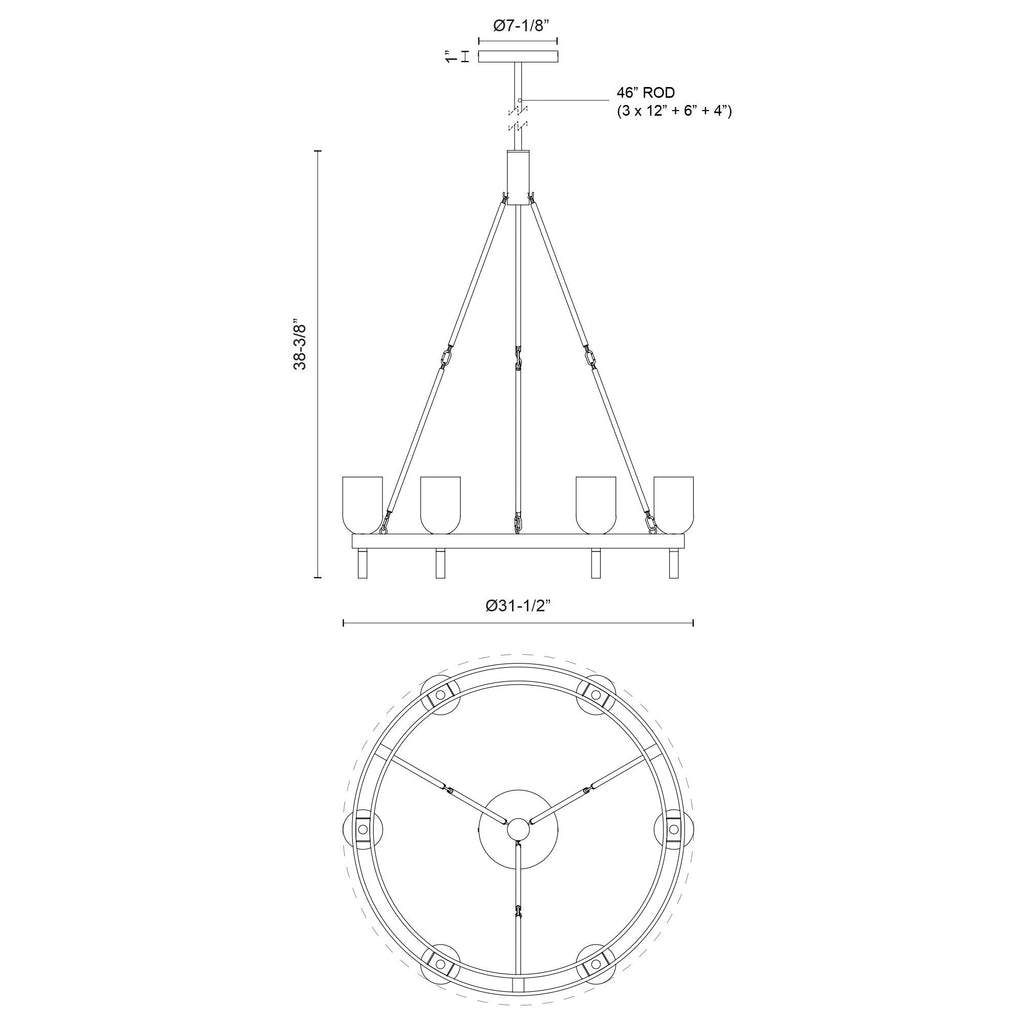 Lucian 32-in Chandelier