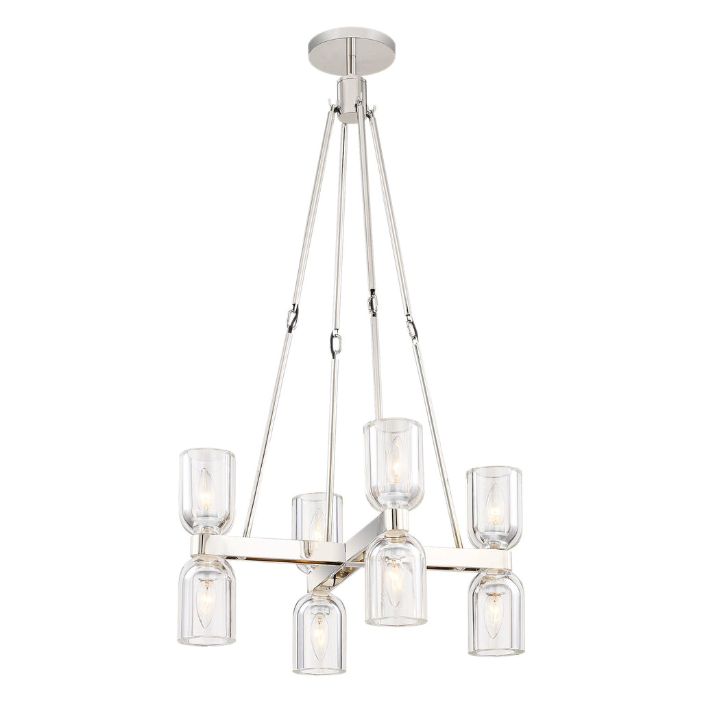 Lucian 22-in Chandelier — Clear Crystal/Polished Nickel