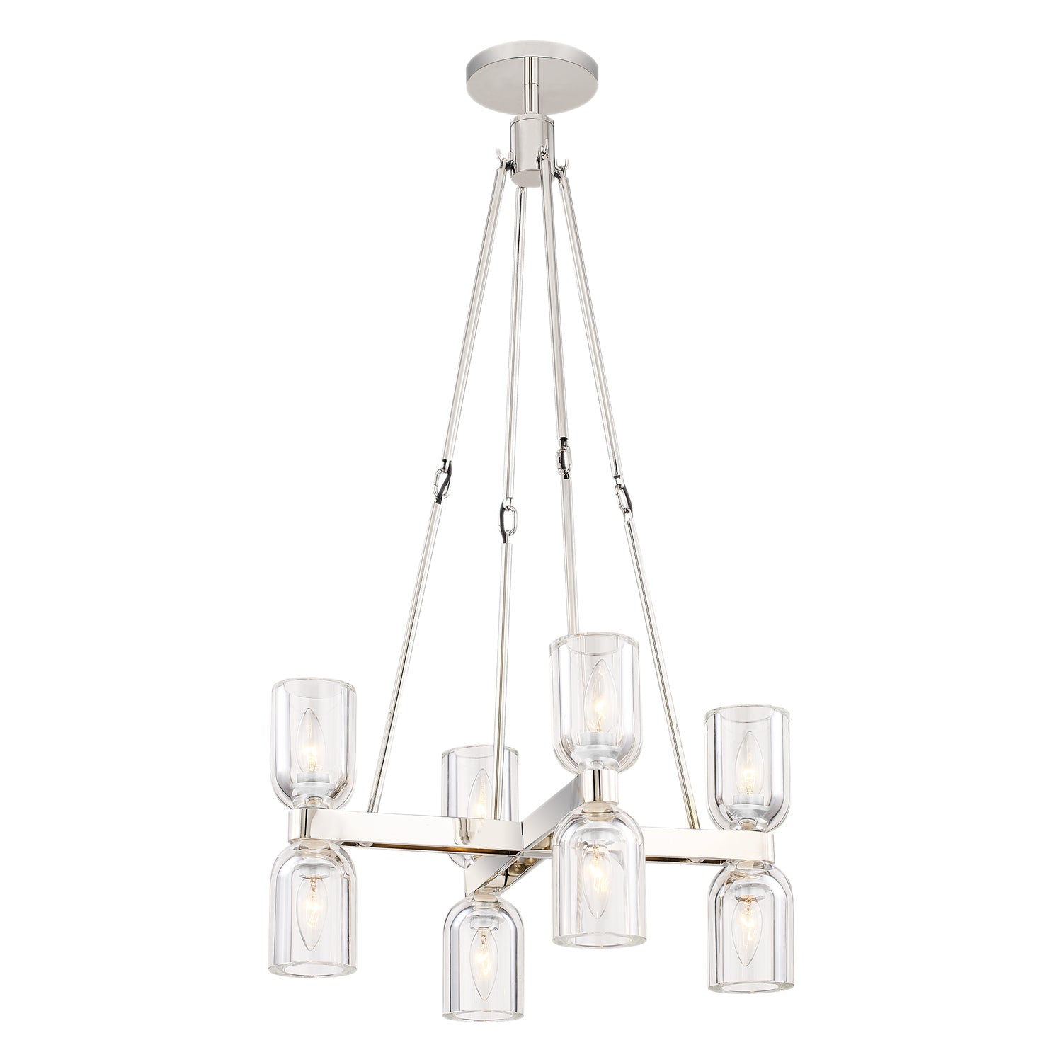 Lucian 22-in Chandelier — Clear Crystal/Polished Nickel