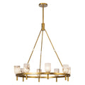 Lucian 36-in Chandelier — Vintage Brass/Alabaster