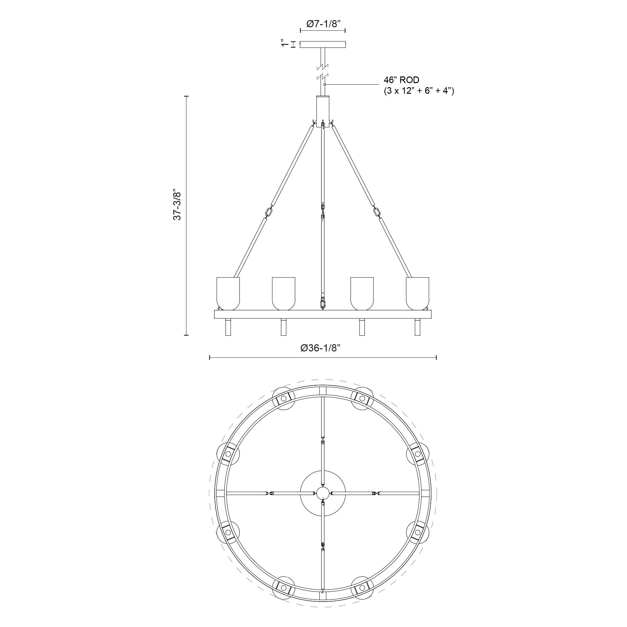 Lucian 36-in Chandelier