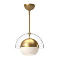 Lucy 12-in Pendant — Brushed Gold/Opal Matte Glass
