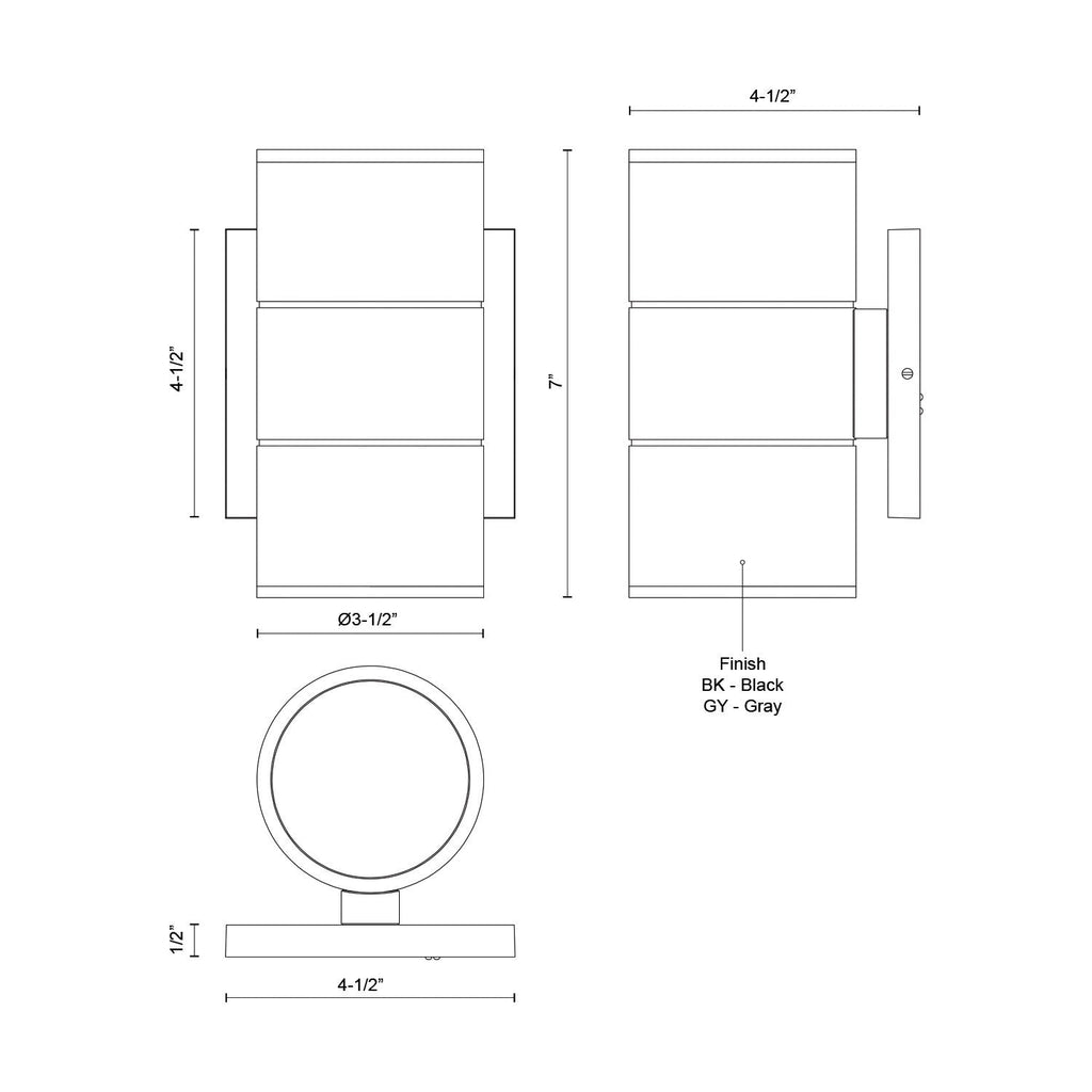 Lund 7-in Exterior Wall Sconce