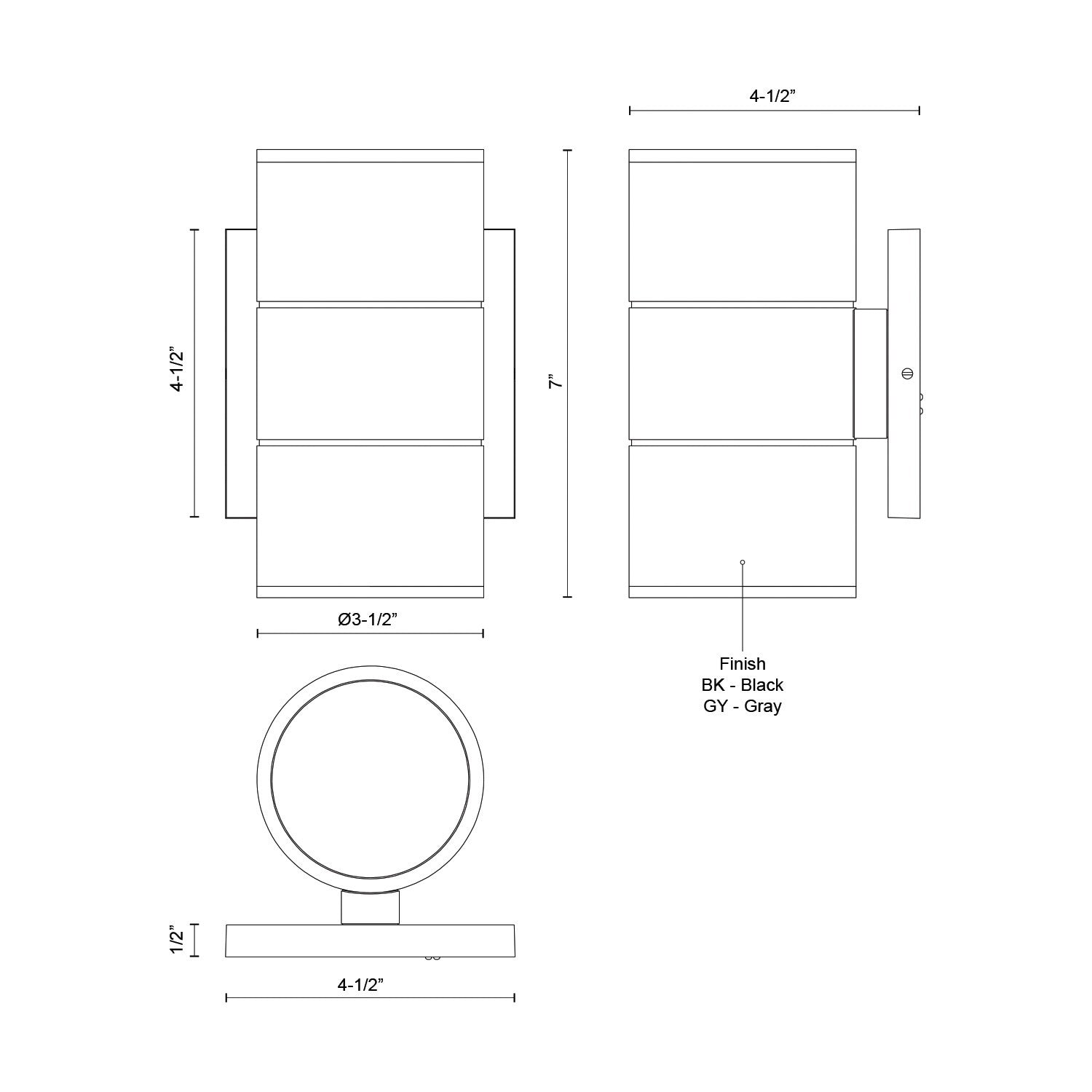 Lund 7-in Exterior Wall Sconce
