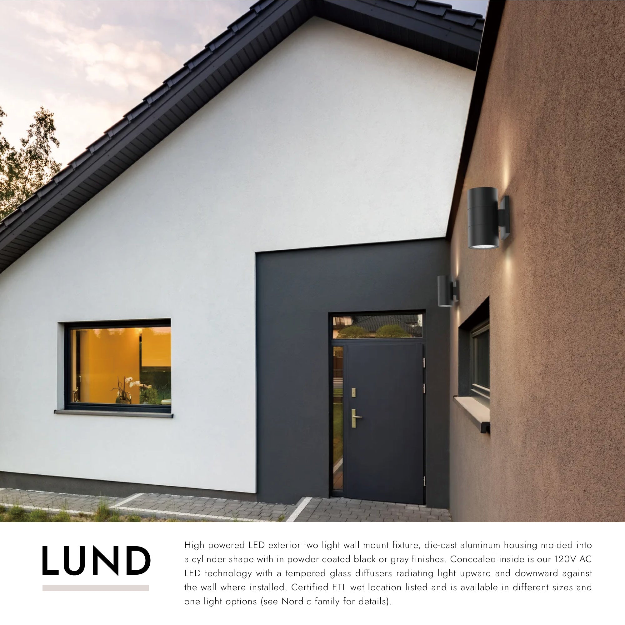 Lund 7-in Exterior Wall Sconce