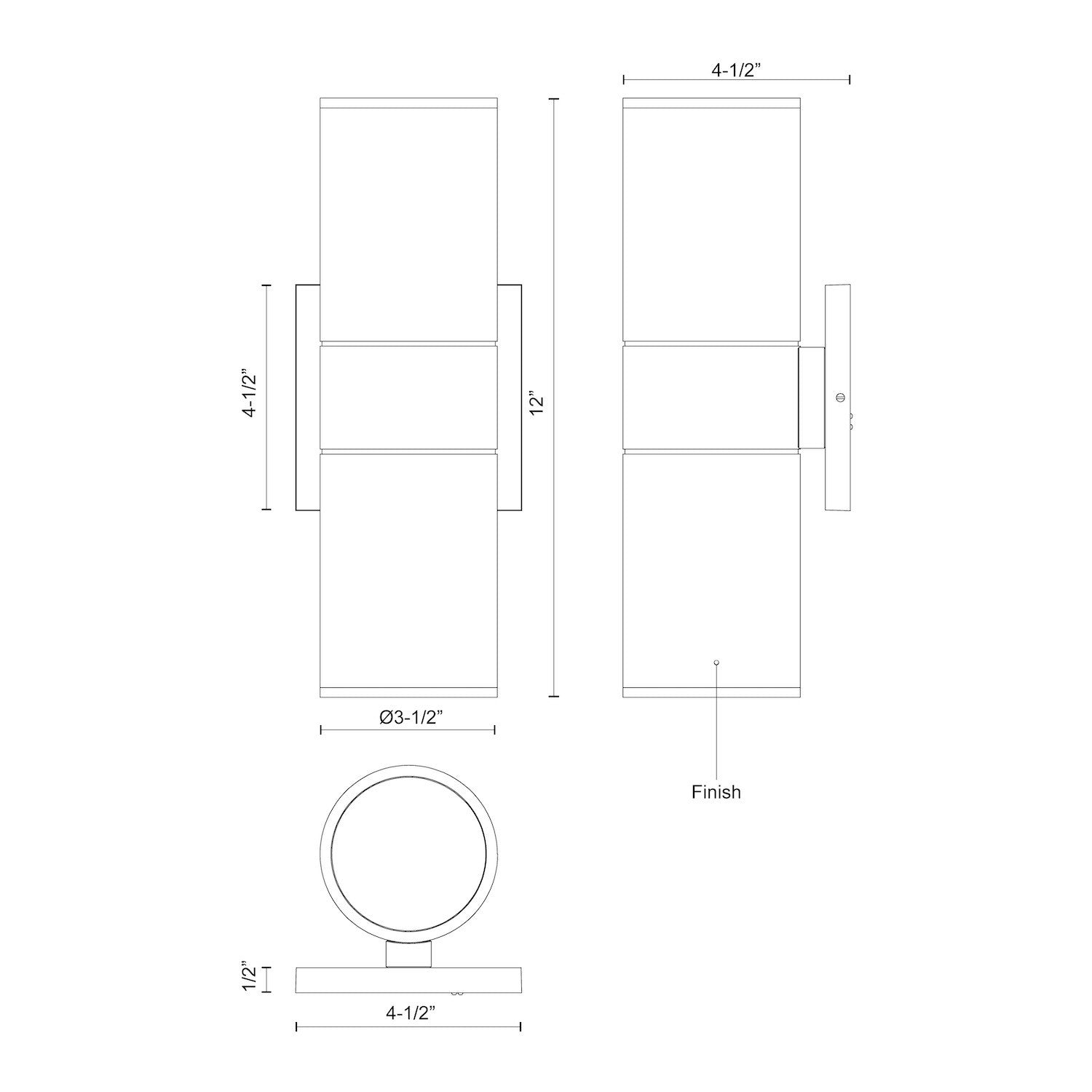 Lund 12-in Exterior Wall Sconce