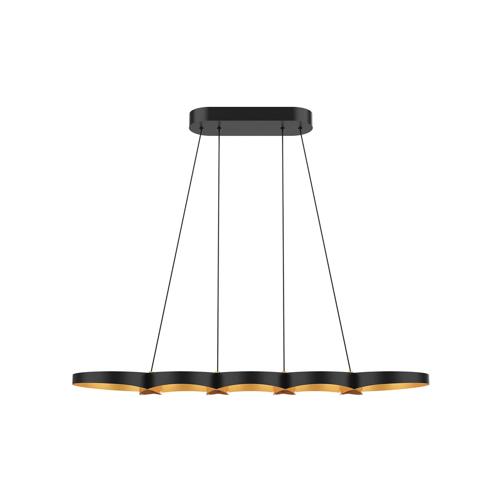 Maestro 38-in Linear Pendant — Black/Gold [Universal Voltage]