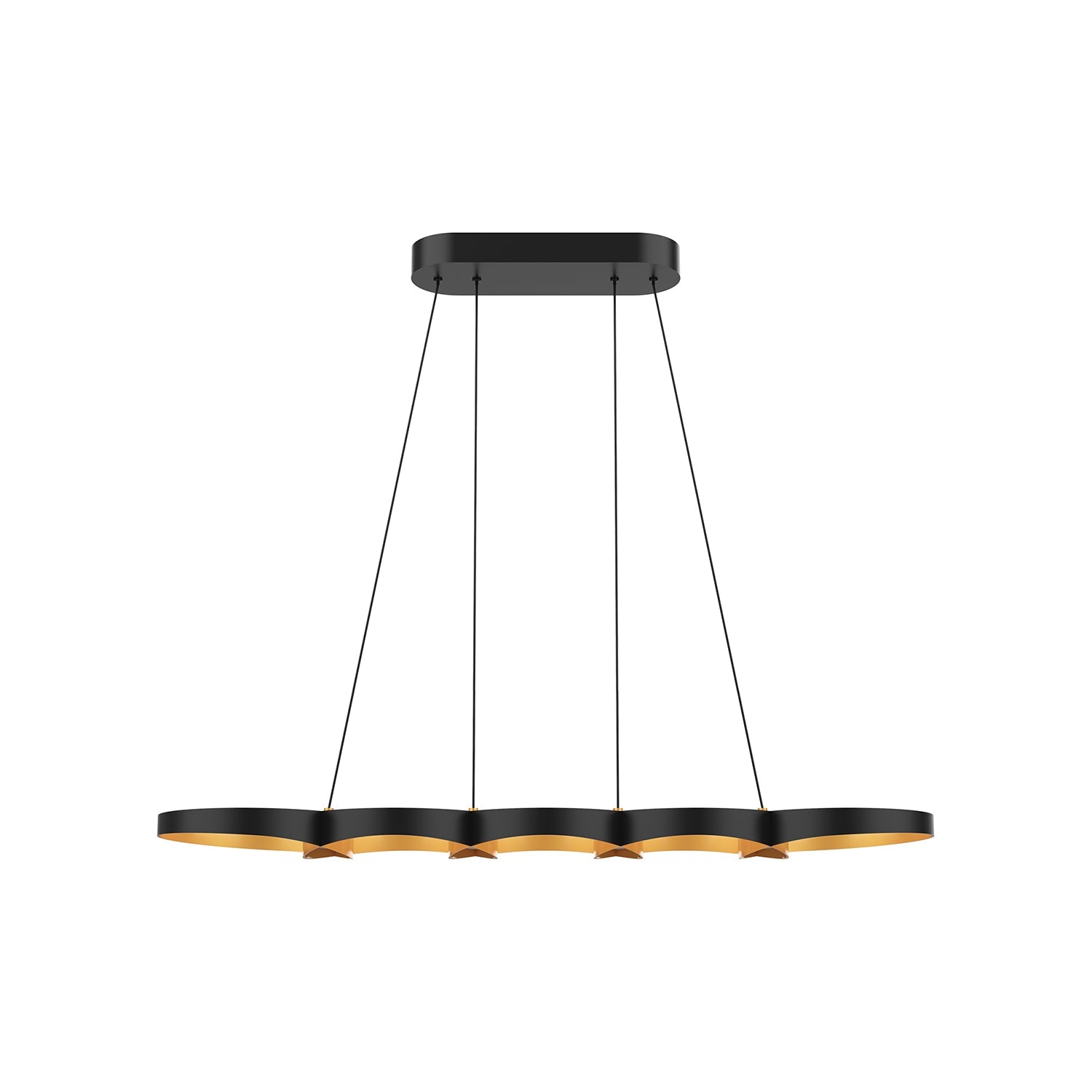 Maestro 38-in Linear Pendant — Black/Gold [Universal Voltage]