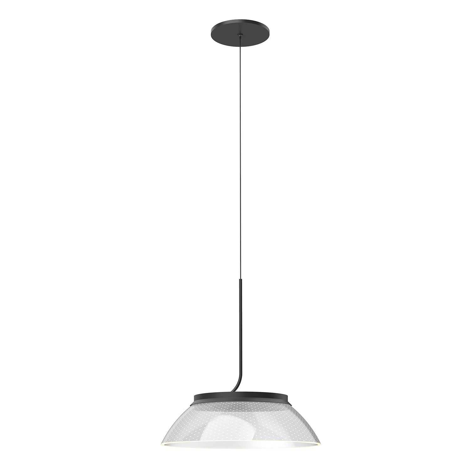 Magellan 12-in Pendant — Black/Clear Acrylic Light Guide