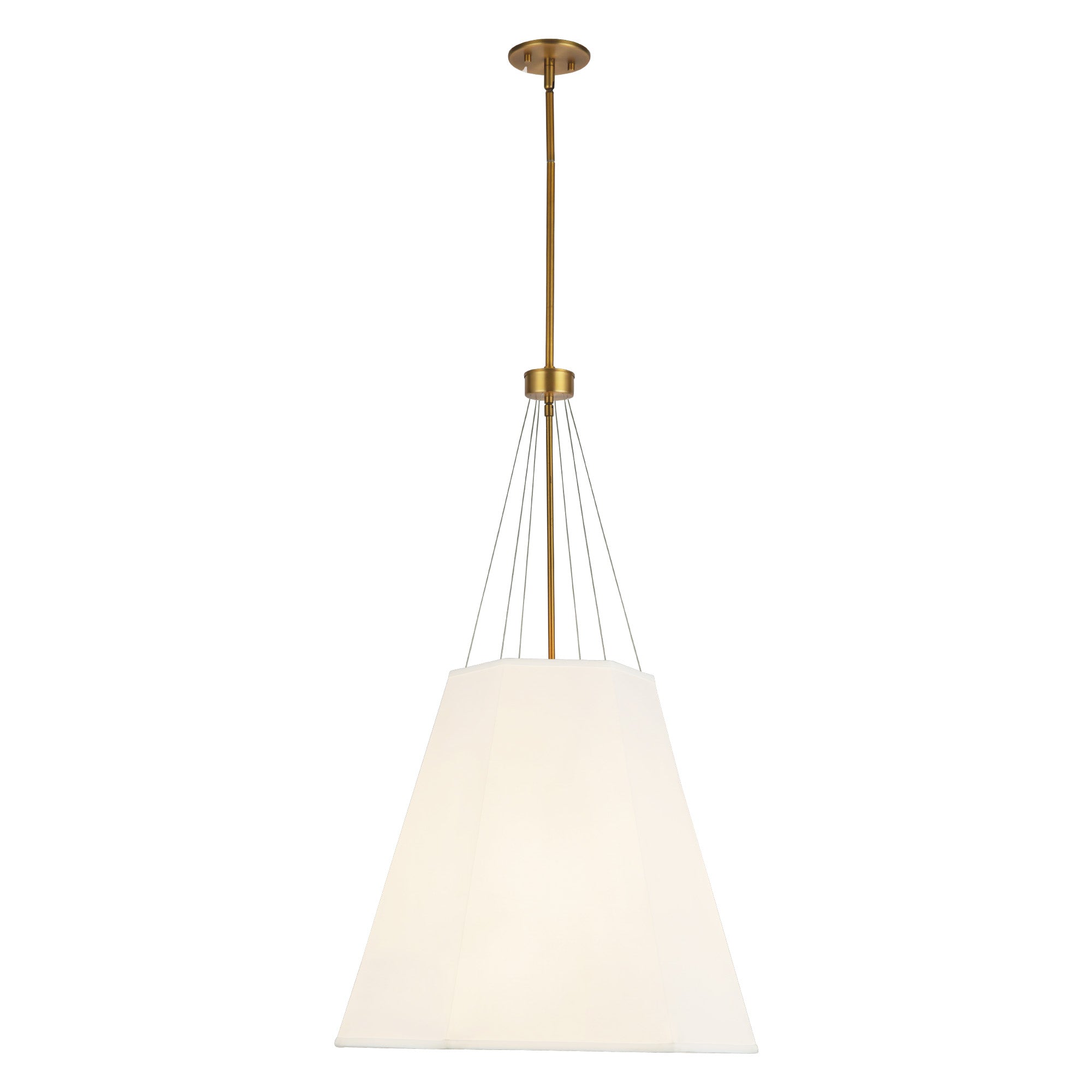 Manila 22-in Pendant — Aged Gold/White Linen