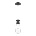 Marcel 4-in Exterior Pendant — Clear Bubble Glass/Textured Black