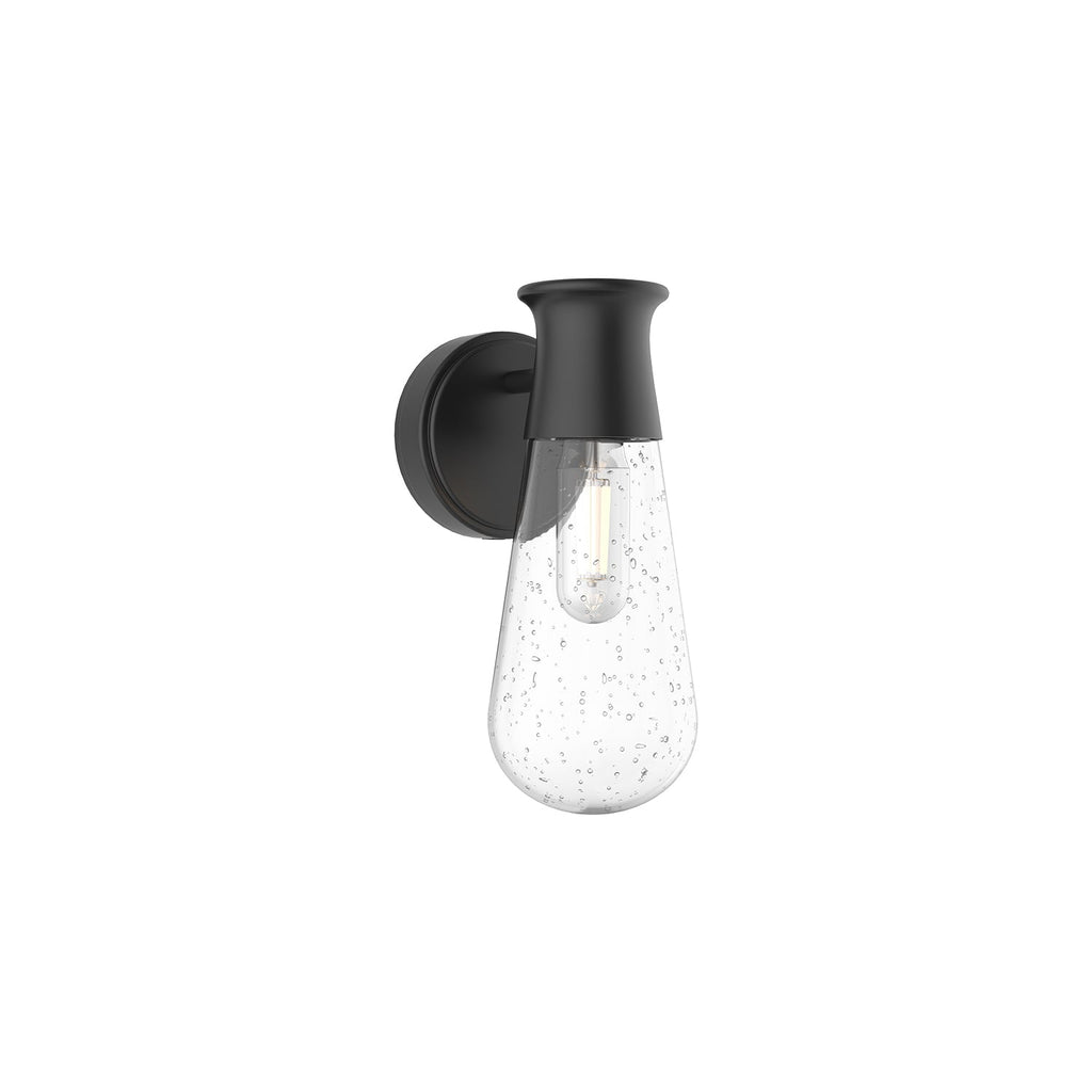 Marcel 5-in Exterior Wall Sconce — Clear Bubble Glass/Textured Black