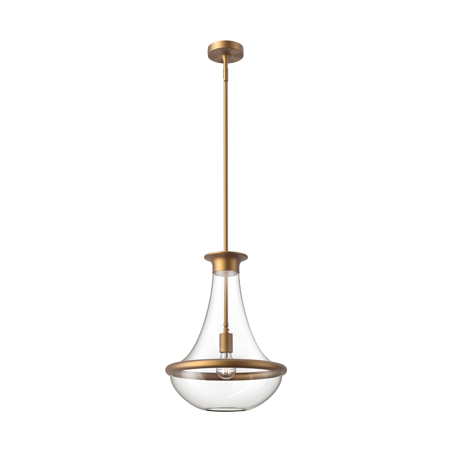 Marcel 10-in Pendant — Aged Gold