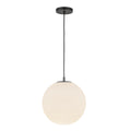 Marco 12-in (196-in Wire) Pendant — Black/Opal Glass
