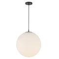 Marco 16-in (196-in Wire) Pendant — Black/Opal Glass