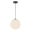 Marco 12-in LED Pendant — Black/Opal Glass [Universal Voltage and 5 Selectable Color Temperatures]