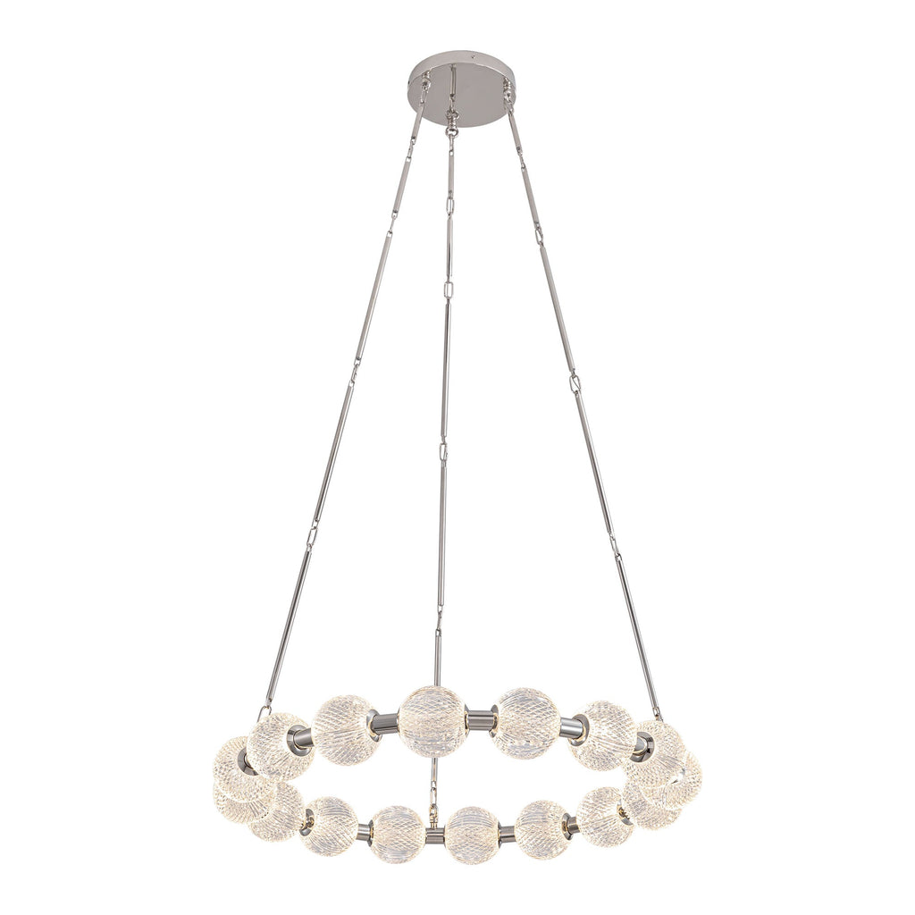 Marni 32-in Chandelier — Polished Nickel [Universal Voltage and 0-10 Dimming]