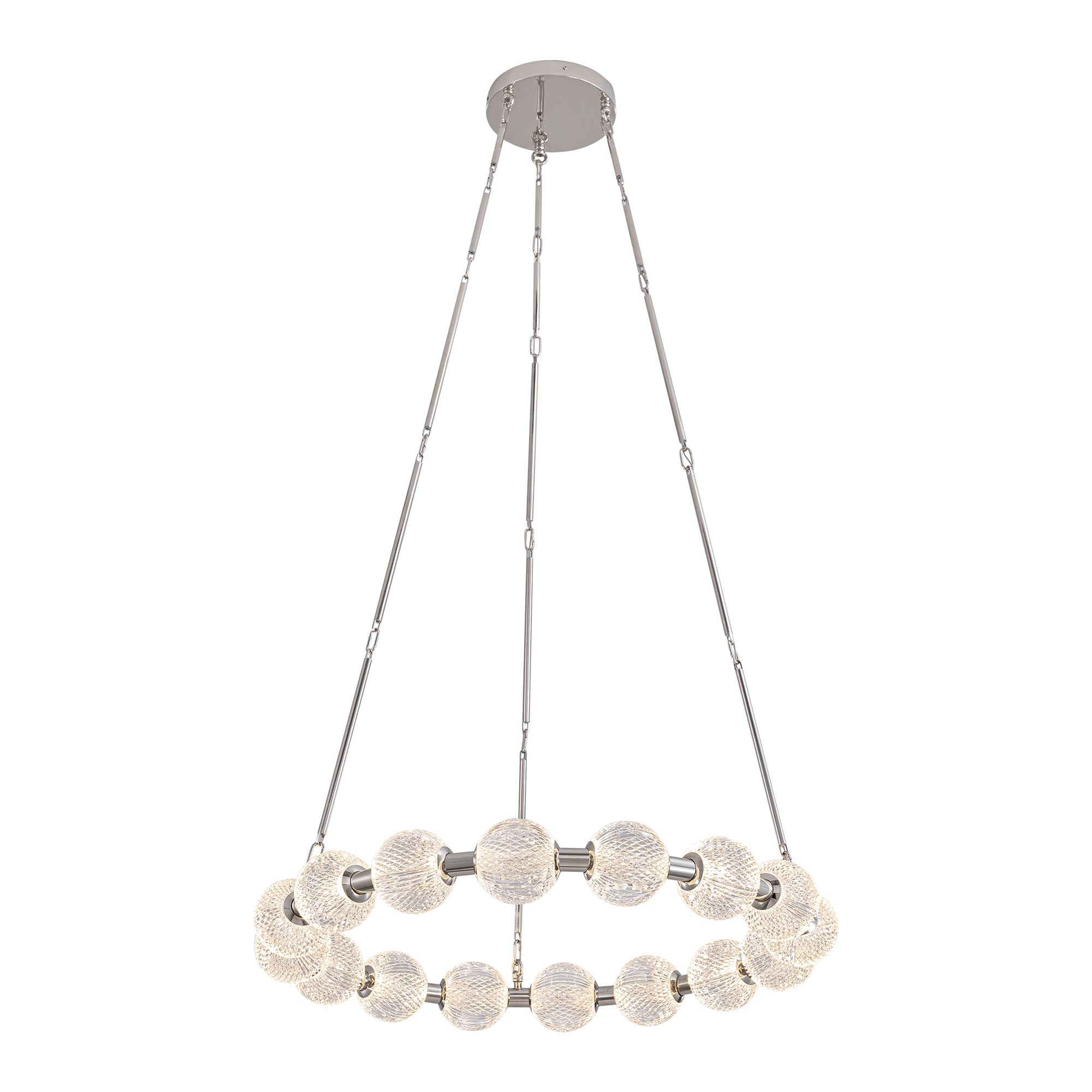 Marni 32-in Chandelier — Polished Nickel [Universal Voltage and 0-10 Dimming]
