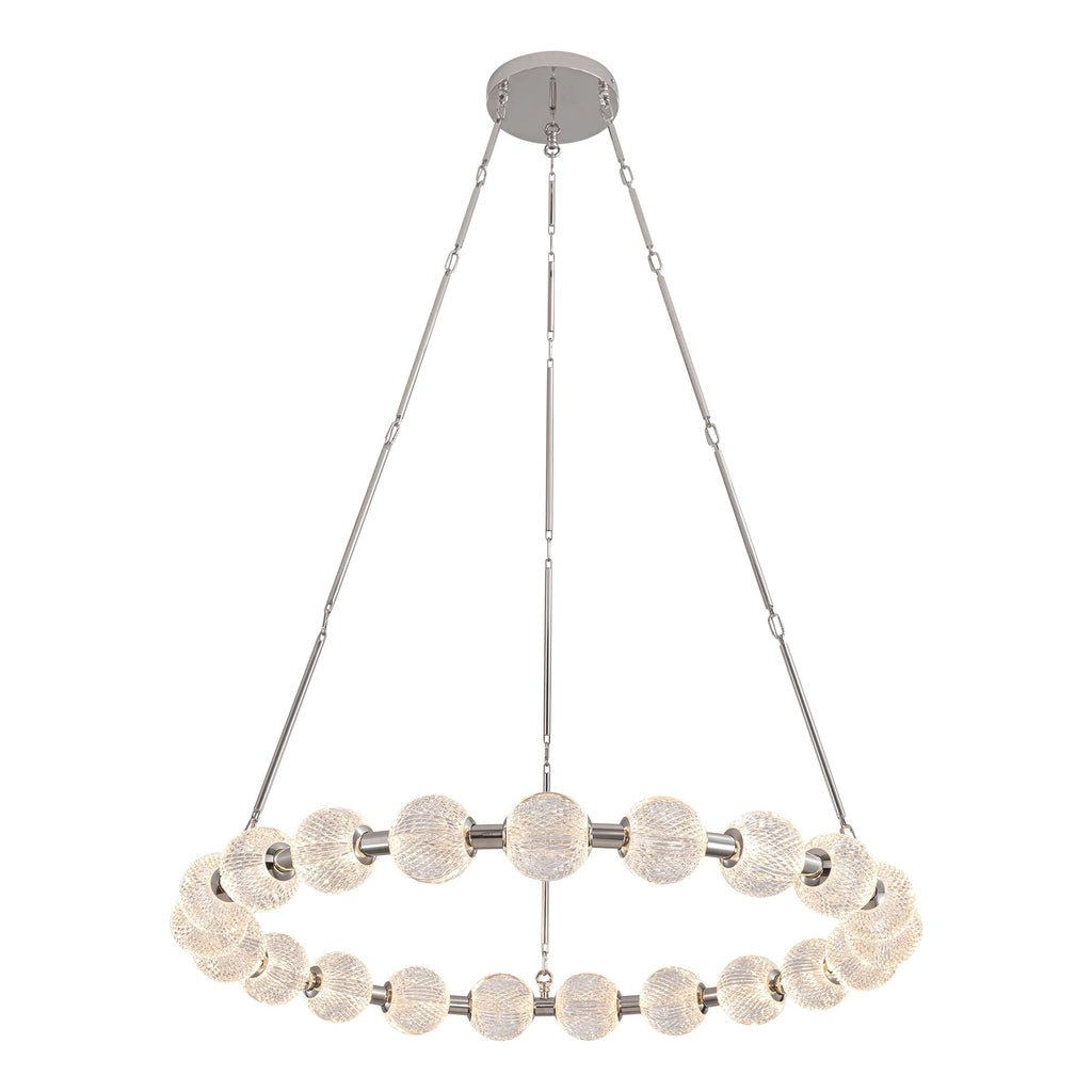 Marni 41-in Chandelier — Polished Nickel [Universal Voltage and 0-10 Dimming]