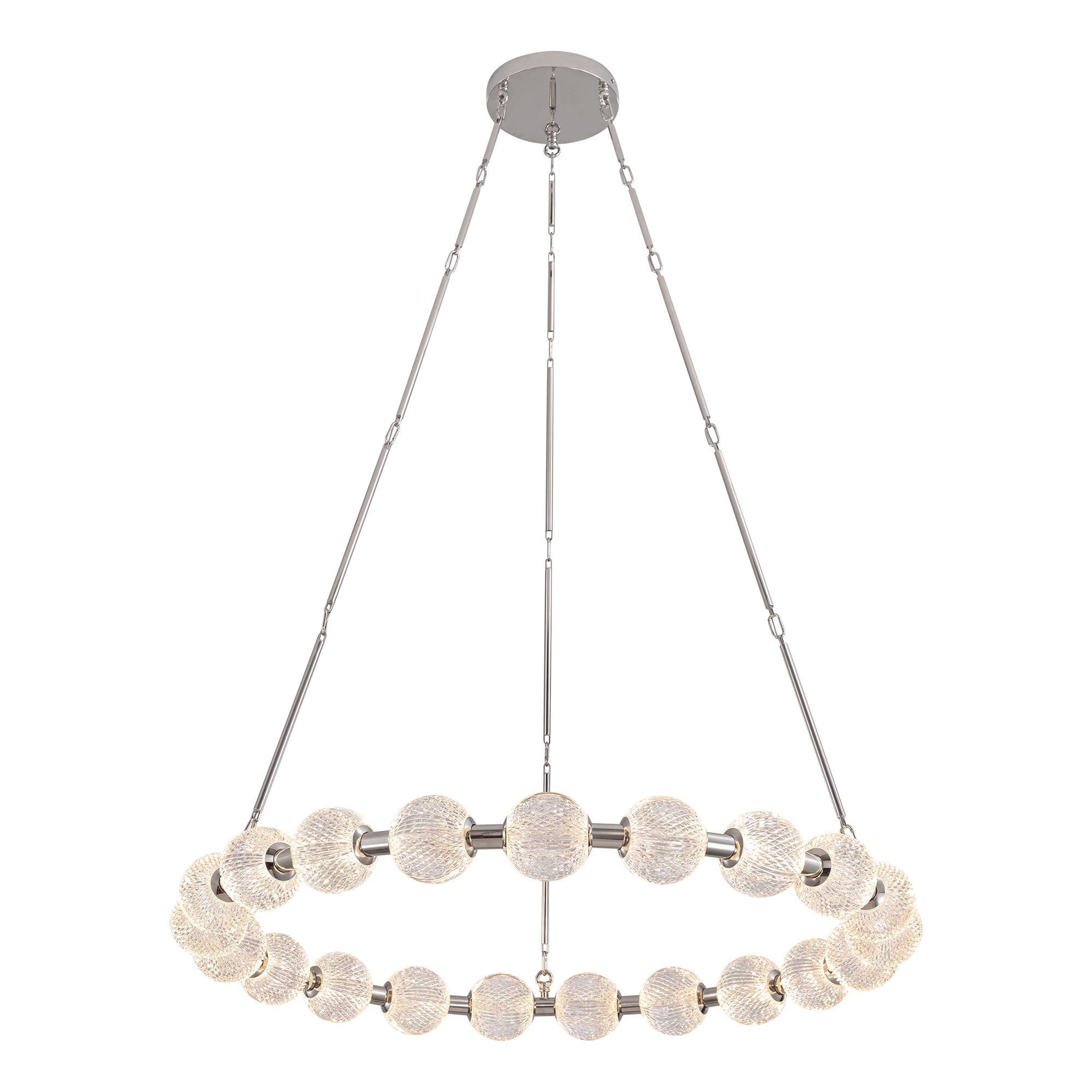 Marni 41-in Chandelier — Polished Nickel [Universal Voltage and 0-10 Dimming]