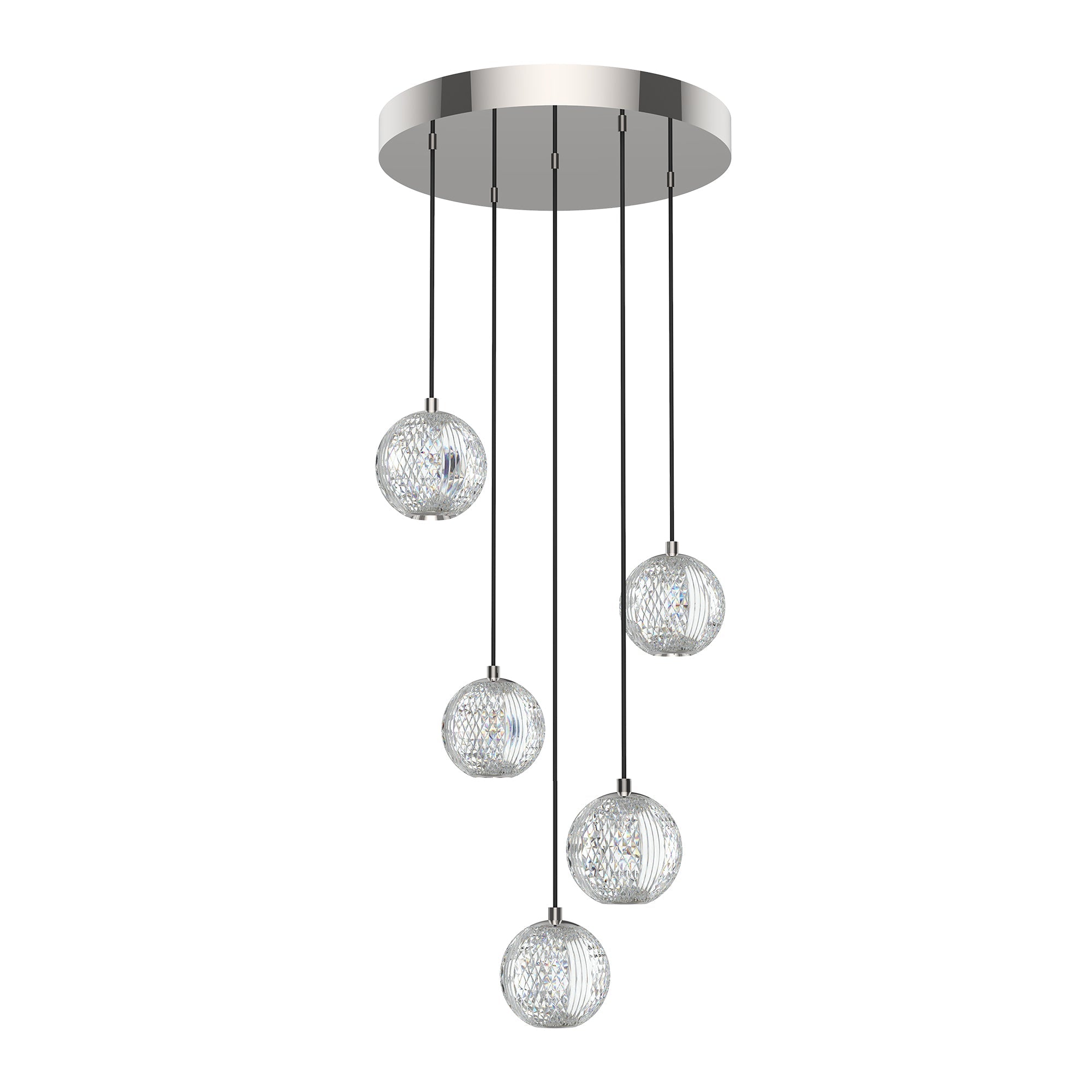 Marni 5 Light Multi Pendant — Polished Nickel