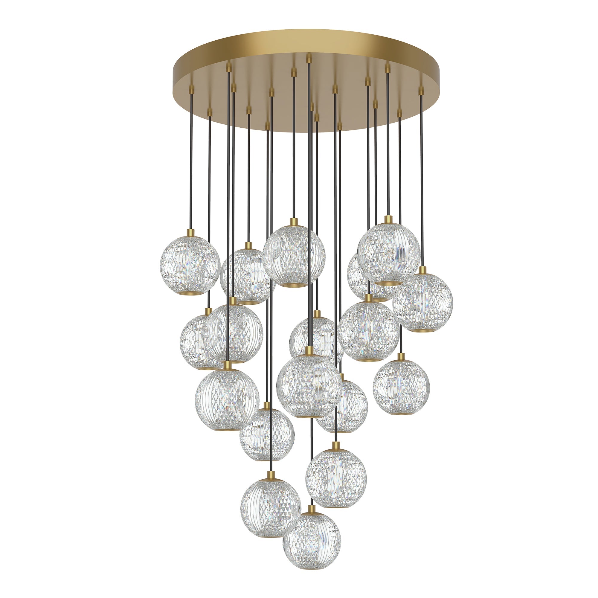 Marni 18 Light Multi Pendant — Natural Brass