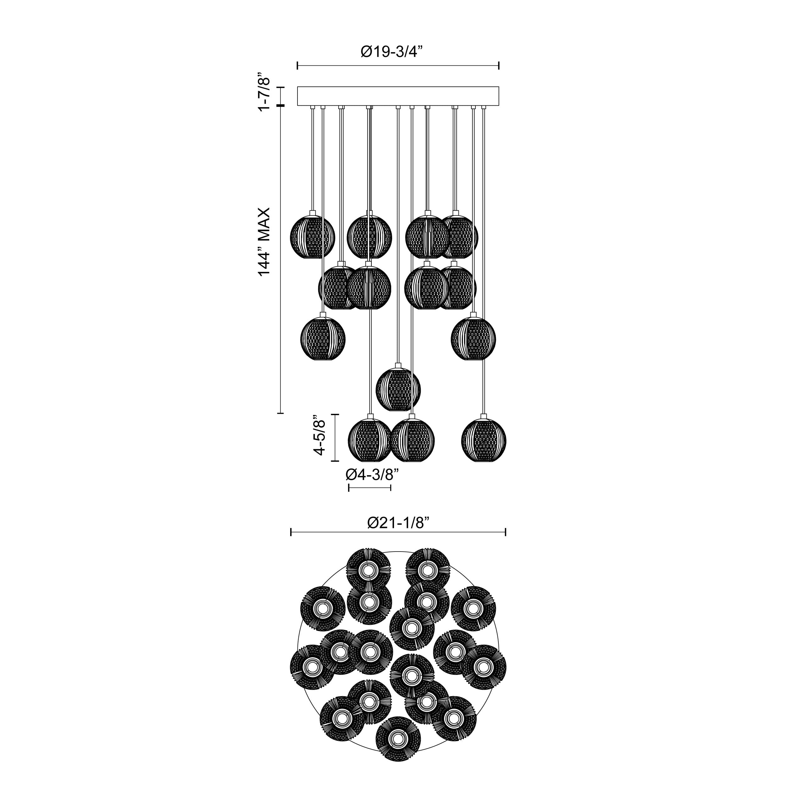 Marni 18 Light Multi Pendant