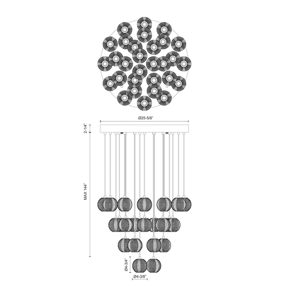 Marni 30 Light Multi Pendant