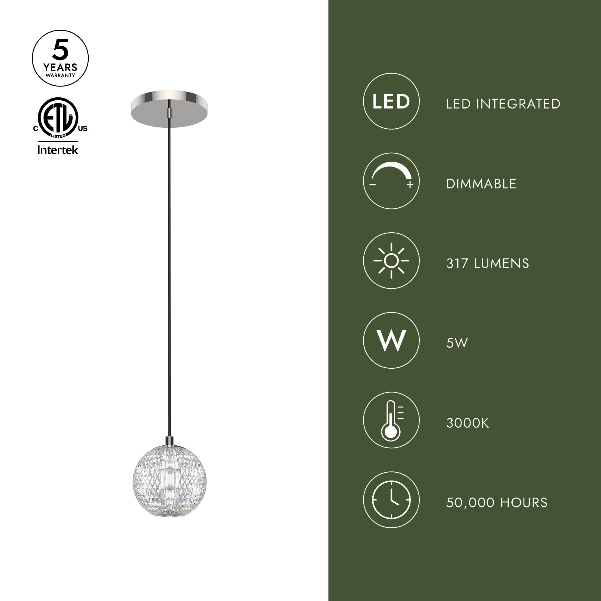 Marni 5-in Pendant