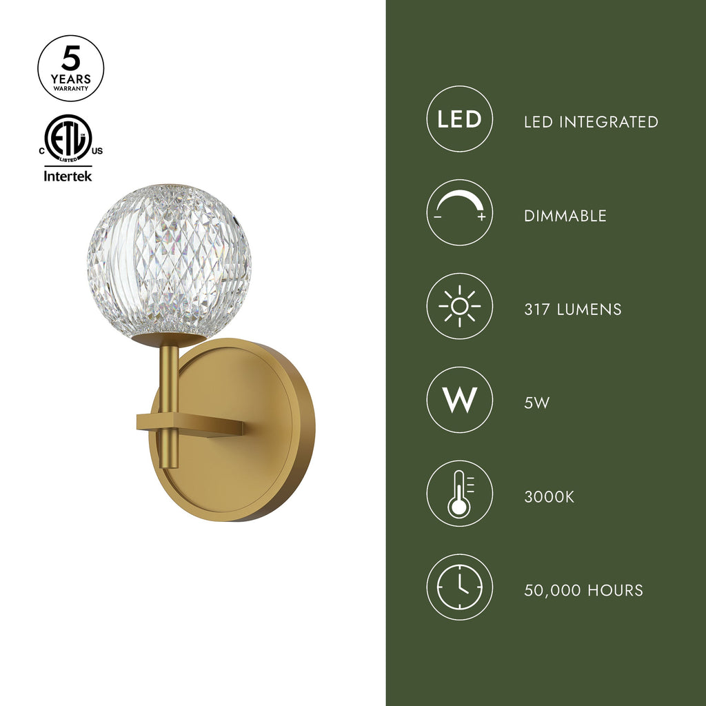 Marni 5-in Wall/Vanity Light
