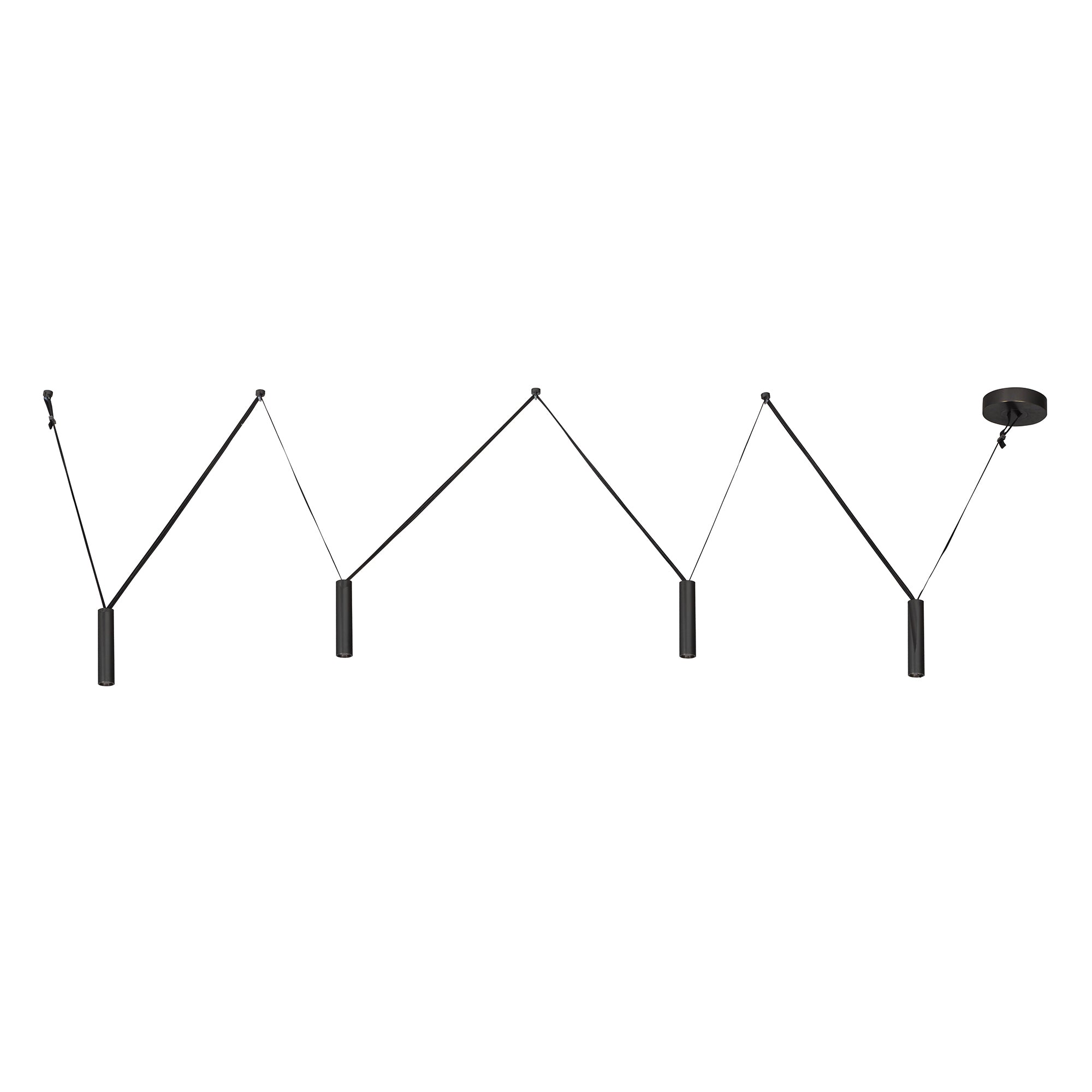 Mason 4 Head Linear Pendant – Adjustable with Metal Strap Detail