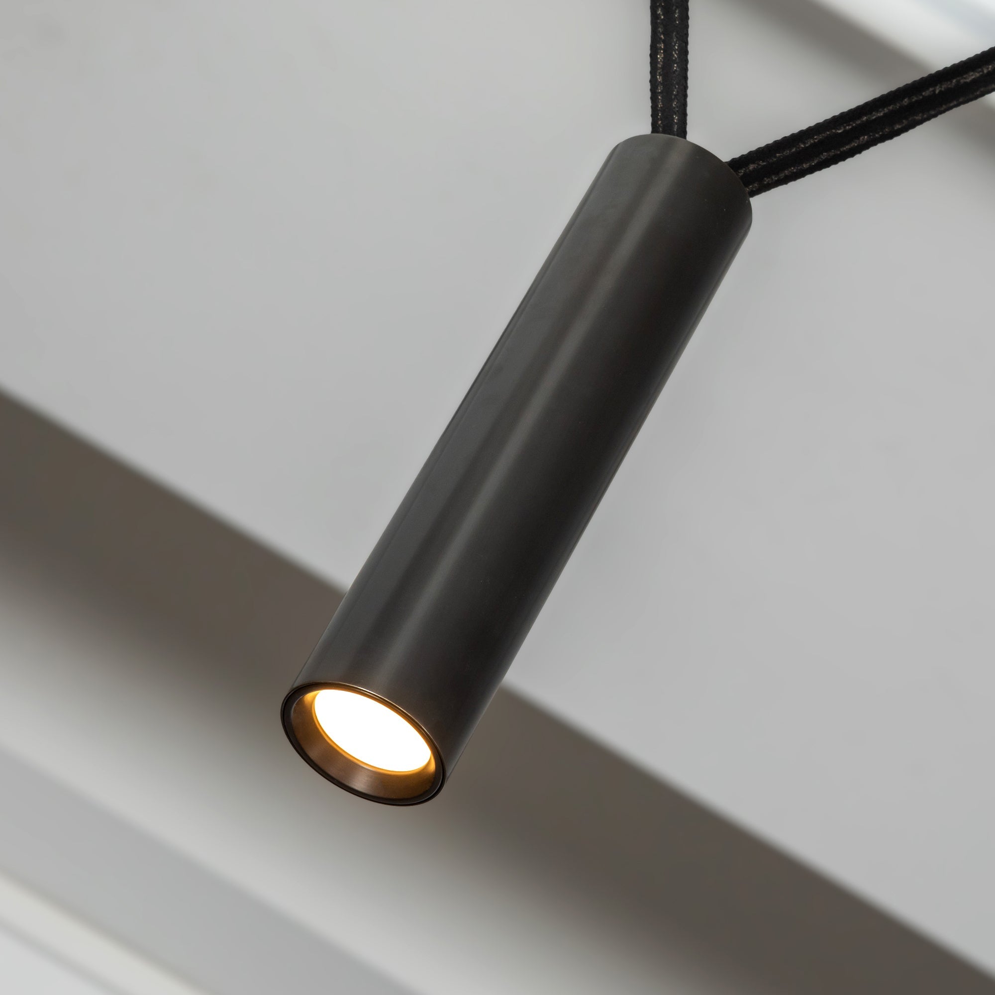 Mason 4 Head Linear Pendant – Adjustable with Metal Strap Detail