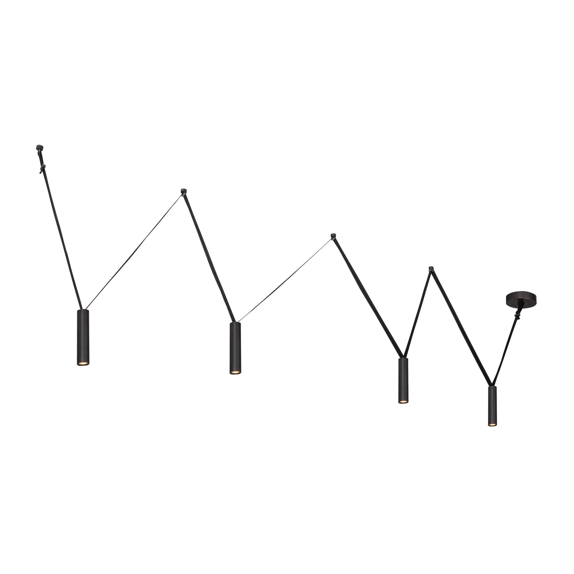 Mason 4 Head Linear Pendant – Adjustable with Metal Strap Detail
