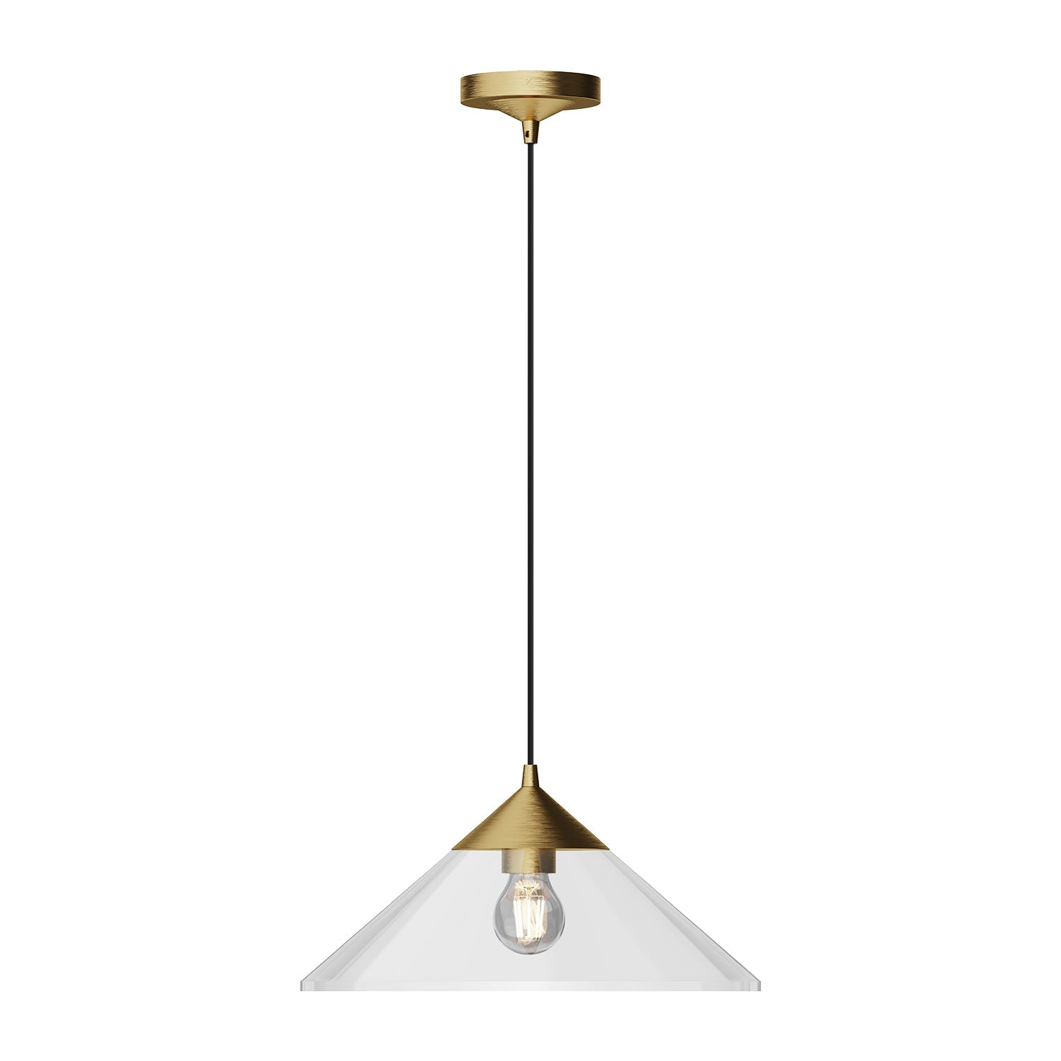 Mauer 15-in Pendant — Brushed Gold/Clear Glass