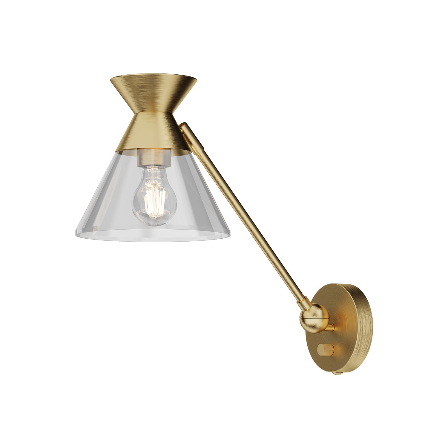 Mauer 8-in Wall/Vanity Light — Brushed Gold/Clear Glass