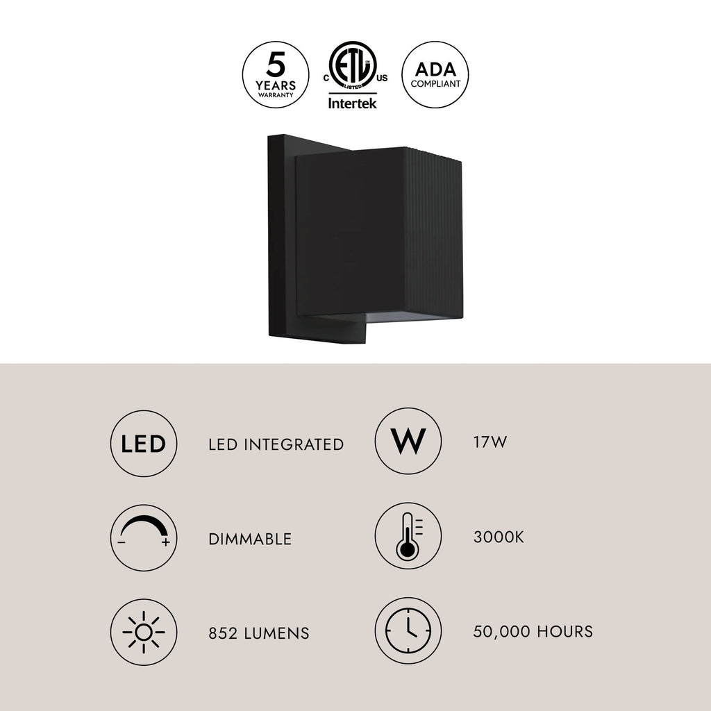 Mavis 4-in Exterior Up/Down Wall Light