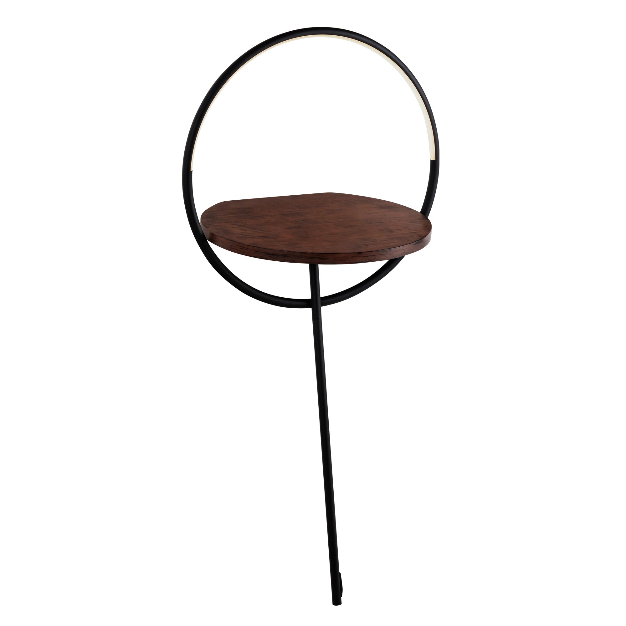 Maya 18-in Floor Lamp — Black/Walnut