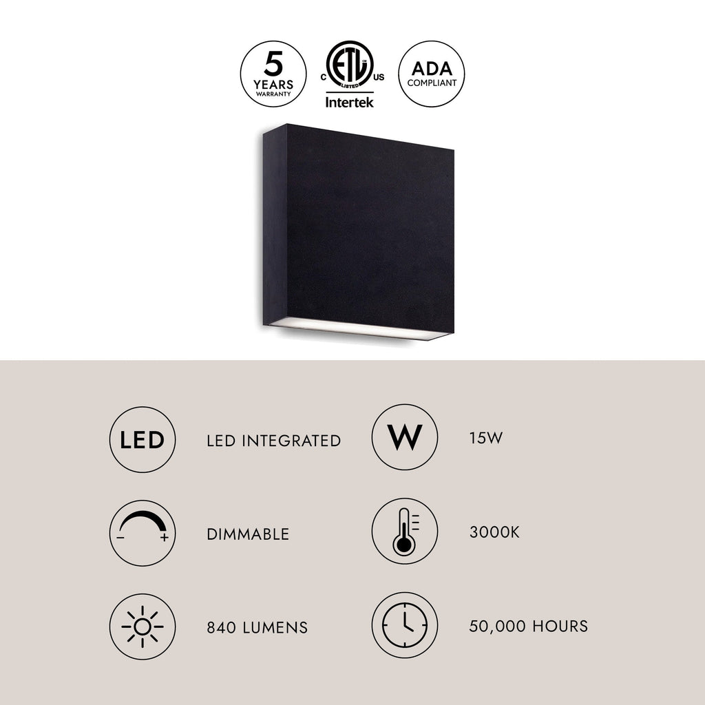 Mica 6-inch All-terior Up/Down Wall Light