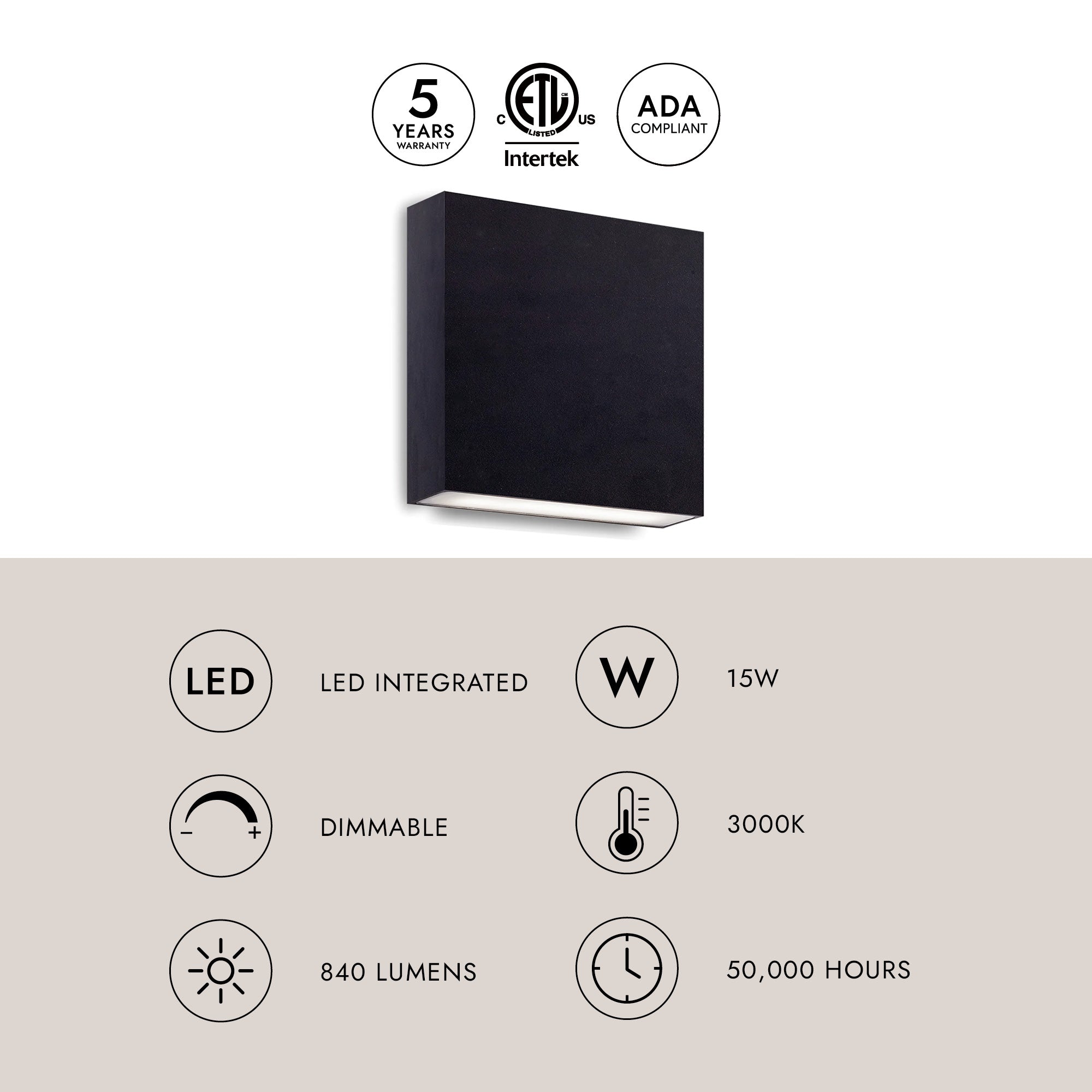 Mica 6-inch All-terior Up/Down Wall Light