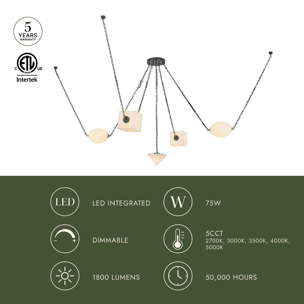 Mineral 5-Head Chandelier