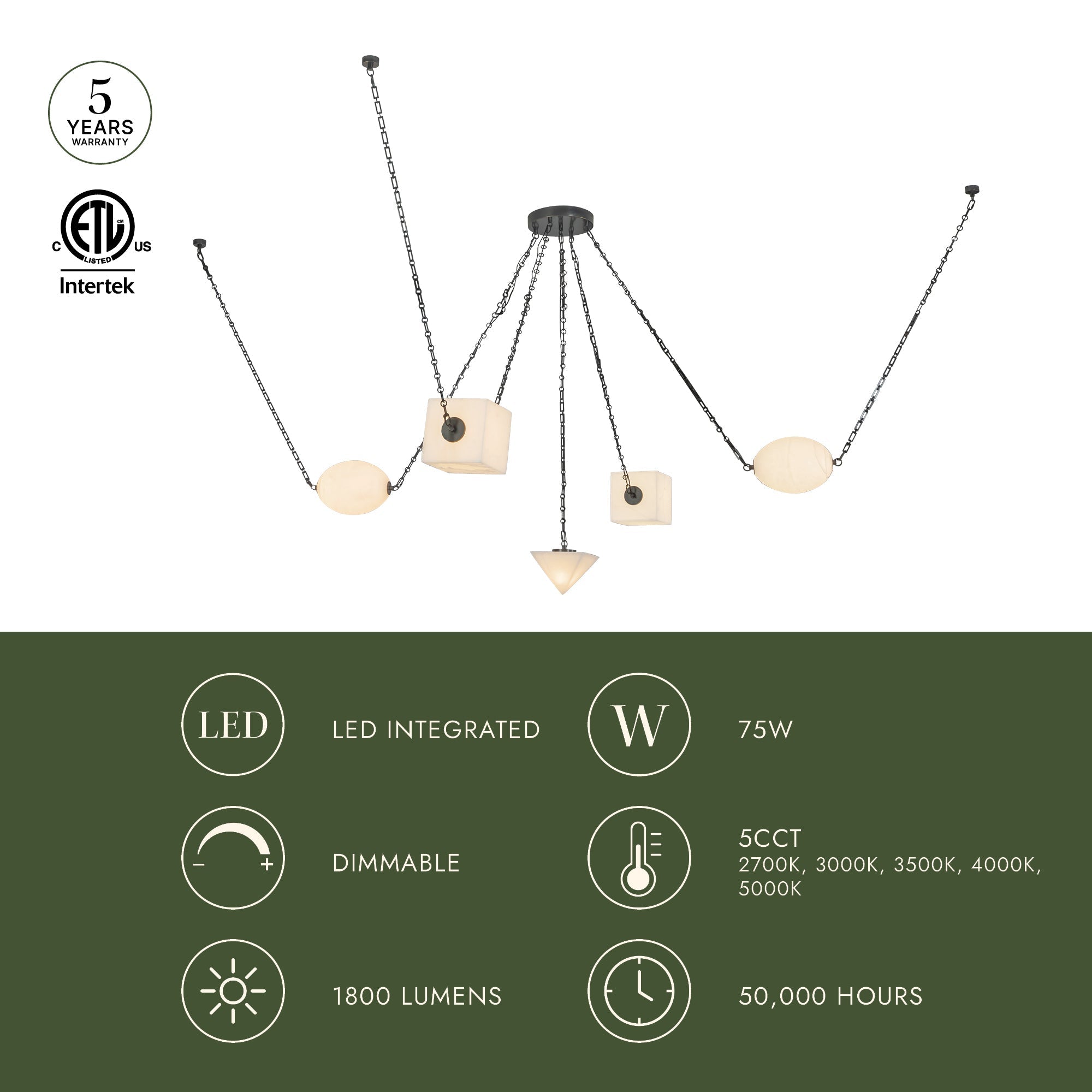 Mineral 5-Head Chandelier