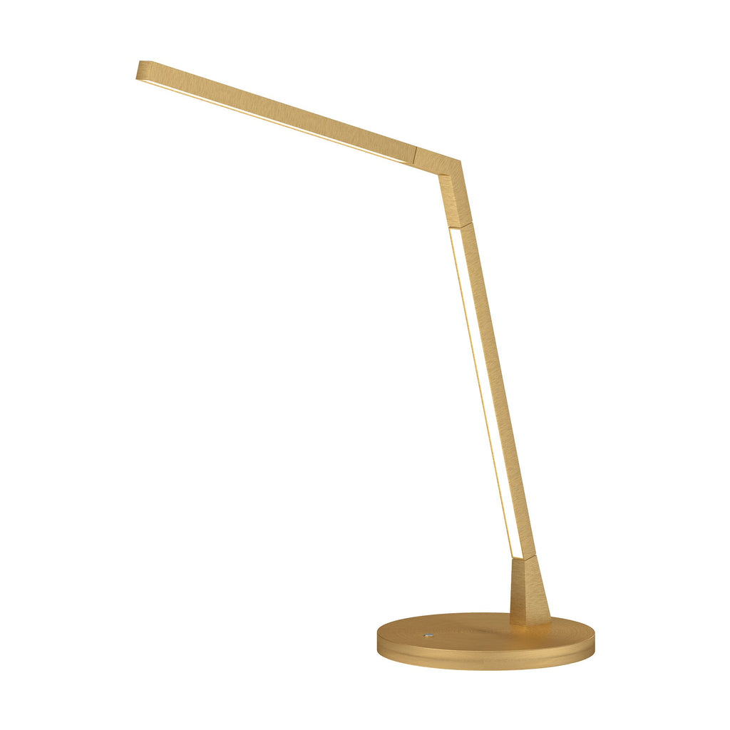 Miter 17-in Table Lamp — Brushed Gold