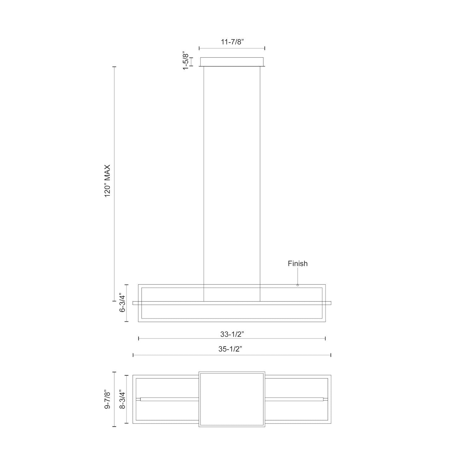 Mondrian 36-inch Linear Pendant