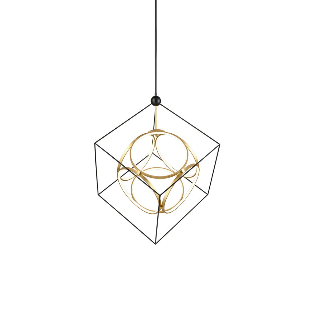 Monza 34-in Chandelier — Black/Antique Brass